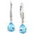 颜色: Blue Topaz, Macy's | Gemstone (3-3/4 ct. t.w.) and Diamond Accent Birthstone Drop Earrings in Sterling Silver