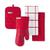 颜色: Passion Red, KitchenAid | Quilted Cotton Terry Cloth Kitchen Towel, Oven Mitt, Potholder 4-Pack Set,