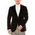 color Black, RON TOMSON | Men's Modern Italian Velvet Kennedy Blazer