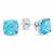 颜色: swiss blue topaz, MAXCOLOR | Sterling Silver Cushion-Cut Checkerboard Gemstone Stud Earrings (8MM)