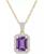 颜色: Amethyst / Gold, Macy's | Garnet (1-7/8 ct. t.w.) & Lab-Created White Sapphire (1/5 ct. t.w.) Emerald-Cut Halo 18" Pendant Necklace in 10k Yellow Gold (Also in Citrine & Amethyst)