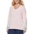 商品Tommy Hilfiger | Tommy Hilfiger Womens Plus V-Neck Striped Pullover Sweater颜色Ballerina Pink