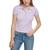 商品Calvin Klein | Women's Ribbed Quarter-Button Polo Shirt颜色Orchid