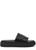 商品Ganni | Black logo vegan leather sliders颜色BLACK
