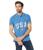 商品U.S. POLO ASSN. | Slim Fit USA Applique Flag Print Knit Polo Shirt颜色Super Sonic Blue