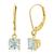 颜色: aquamarine, MaxColor | Solid 10K Yellow Gold Cushion Cut Dangle Gemstone Leverback Earrings