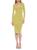 ALEXIA ADMOR | Tanya Twist Front Midi Bodycon Dress, 颜色CHARTREUSE