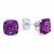 颜色: amethyst, MAX + STONE | Sterling Silver 6MM Cushion Cut Checkerboard Gemstone Stud Earrings