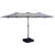 颜色: Grey, Sunnydaze Decor | 15ft Double-Sided Outdoor Patio Umbrella With Crank Sandbag Base Market