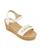 颜色: White, DKNY | Little and Big Girls Amber Metal Strap Wedge Sandals