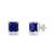 颜色: blue sapphire, MAX + STONE | 14k White Gold Solitaire Princess-Cut Gemstone Stud Earrings (7mm)