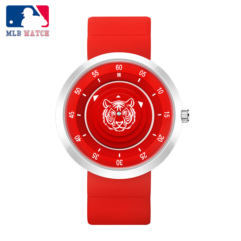 商品MLB | MLB美职棒NewYouk系列创意概念无指针情侣手表  虎年生肖款国潮风石英腕表颜色中国红