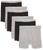 商品第1个颜色6 Pack - Black/Gray, Hanes | Men's Tagless Boxer Briefs with Fabric-Covered Waistband-Multiple Packs Available