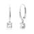 商品第8个颜色created white sapphire, Nicole Miller | 10k White or Yellow Gold Cushion Cut 5mm Gemstone Dangle Lever Back Earrings with Push Backs