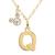 商品Disney | Mickey Mouse Initial Pendant 18" Necklace with Cubic Zirconia in 14k Yellow Gold颜色Q