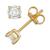 商品Macy's | Diamond Stud Earrings (1/5 ct. t.w.) in Sterling Silver, 14K Gold or Rose Gold over Sterling Silver颜色Yellow Gold/Silver
