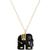 商品第2个颜色Black, Macy's | Dyed Jade Elephant Pendant Necklace in 14k Gold (25mm)