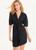 商品DKNY | Side Cut Linen Mini Dress颜色Black