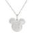 商品Disney | Mickey Mouse Cubic Zirconia Initial Pendant 18" Necklace in Sterling Silver颜色B