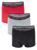 商品第2个颜色RED GREY BLACK, Calvin Klein | 3-Pack Logo Surge Trunks