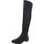 颜色: Black Leather/Rib, Sam Edelman | Sam Edelman Womens Pam Zipper Ribbed Knit Over-The-Knee Boots