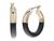 商品Ralph Lauren | 25 mm Leather Tube Hoop Earrings颜色Gold/Black Leather