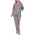 商品P.J. Salvage | PJ Salvage Women's 2 Piece Printed Flannel Top & Pants Sleepwear Set颜色Cement