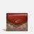 商品Coach | Coach Women's Crossgrain Leather Small Wallet - Li/Black颜色Tan Rust