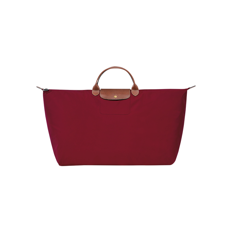 Longchamp | 珑骧 女士帆布金色五金按扣拉链开合肩背中号托特包（7色可选）, 颜色红色