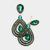 颜色: green, FASHNZFAB | Crystal Pave Trimmed Teardrop Clip On Earrings