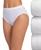 颜色: White/White/White, Jockey | Elance Cotton French Cut Underwear 3-Pk 1541, Extended Sizes