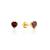 颜色: yellow gold garnet, MAX + STONE | 14K White or Yellow Gold 3 Prong Heart Shape Gemstone Stud Earrings