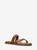 商品Michael Kors | Alba Braided Faux Leather Slide Sandal颜色LUGGAGE