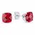 颜色: created ruby, MAX + STONE | Sterling Silver 6MM Cushion Cut Checkerboard Gemstone Stud Earrings