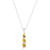 商品MAX + STONE | 14K White Gold 3-Stone Round Gemstone Journey Pendant Necklace with Cable Chain颜色citrine