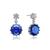 商品第2个颜色Blue, Genevive | Sterling Silver White Gold Plated Cubic Zirconia Circle Drop Earrings