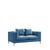 颜色: Blue, Chic Home Design | Emory Loveseat Velvet Upholstered Multi-Cushion Seat Loose Back Shelter Arm Design Silver Tone Metal Y-Legs, Modern Contemporary