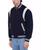 颜色: Navy, Hudson | Men's Varsity Jacket with Faux Leather Trim