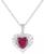 颜色: Ruby, Macy's | Lab Grown Ruby 1-7/8 ct. t.w. Lab-created White Sapphire 5/8 ct. t.w. Heart Pendant in Sterling Silver