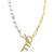 ADORNIA | 14k Gold-Plated Paperclip Chain & Mother-of-Pearl Initial F 17" Pendant Necklace, 颜色Letter F