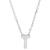 ADORNIA | Rhodium-Plated Mini Initial A Pendant Necklace, 16" + 2" extender, 颜色T