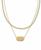 颜色: Iridescent Drusy, Kendra Scott | 14k Gold-Plated Drusy Stone & Herringbone Chain Layered Pendant Necklace, 16" + 3" extender