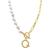 ADORNIA | 14k Gold-Plated Paperclip Chain & Mother-of-Pearl Initial F 17" Pendant Necklace, 颜色Letter Q