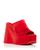 商品Jeffrey Campbell | Jeffrey Campbell Women's High Platform Wedge Heel颜色Red Satin
