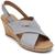 商品Rockport | Rockport Womens Briah Slot Sling Leather Open Toe Wedge Sandals颜色Grey