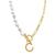 ADORNIA | 14k Gold-Plated Paperclip Chain & Mother-of-Pearl Initial F 17" Pendant Necklace, 颜色Letter C