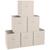 颜色: Beige, Ornavo Home | Foldable Storage Cube Bin with Dual Handles- Set of 6