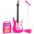 颜色: pink, Best Choice Products | Kids Electric Musical Guitar Toy Play Set w/ 6 Demo Songs, Whammy Bar, Microphone, Amp, AUX