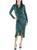 RACHEL Rachel Roy | Womens Faux Wrap Midi Wrap Dress, 颜色evergreen
