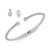 商品第7个颜色Silver, Givenchy | Silver-Tone 2-Pc. Set White Floating Stone & Crystal Cuff Bangle Bracelet & Matching Stud Earrings